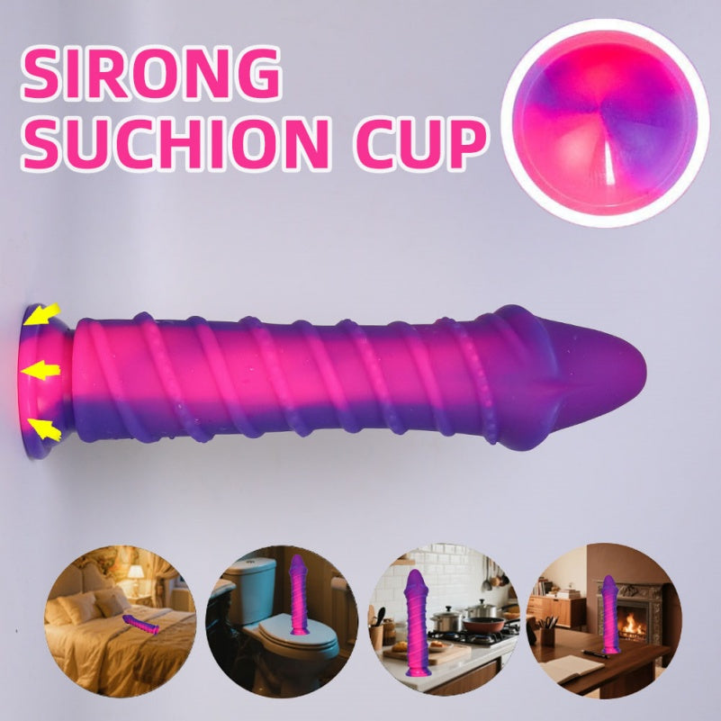Domlust Vortex Spiral Dildo – 10" Purple Silicone Monster Cock with Oversized Glans for Anal & Vaginal