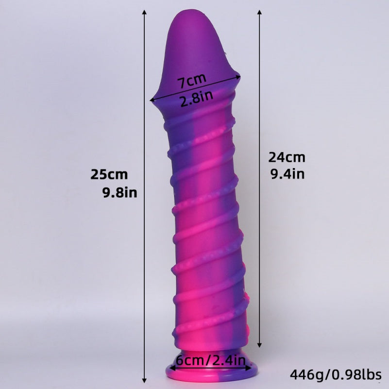 Domlust Vortex Spiral Dildo – 10" Purple Silicone Monster Cock with Oversized Glans for Anal & Vaginal