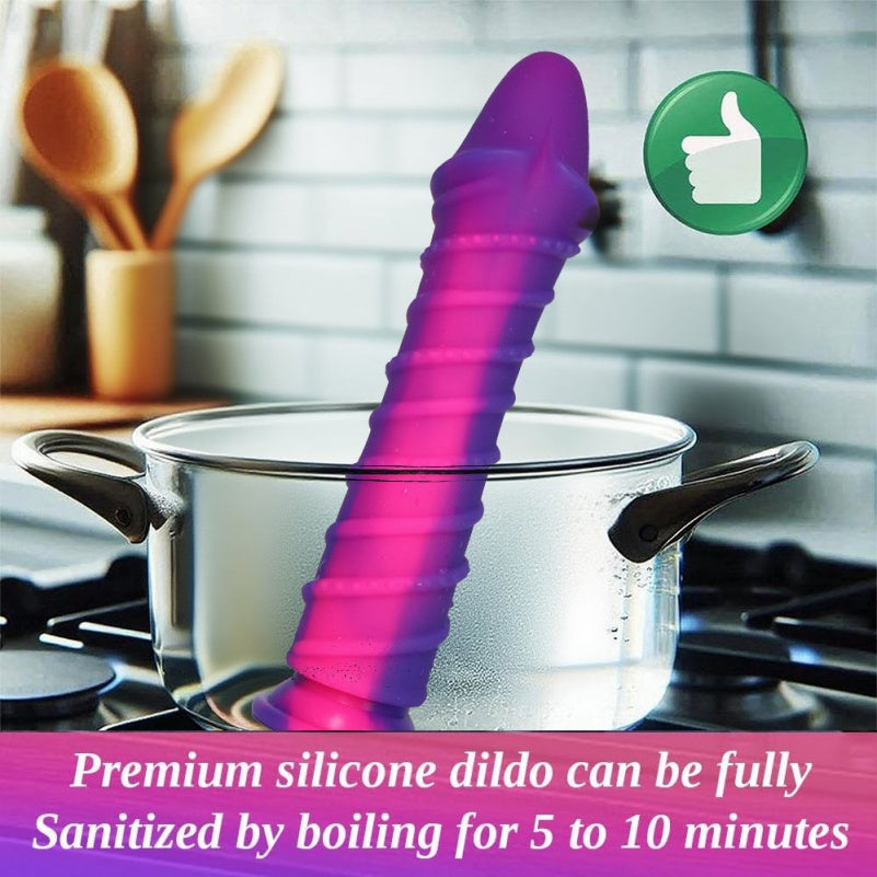 Domlust Vortex Spiral Dildo – 10" Purple Silicone Monster Cock with Oversized Glans for Anal & Vaginal