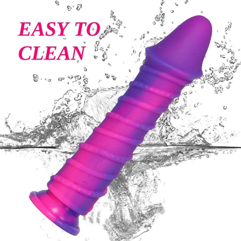 Domlust Vortex Spiral Dildo – 10" Purple Silicone Monster Cock with Oversized Glans for Anal & Vaginal