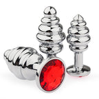 Diamond Metal Butt Plug with Threaded Design - Tarisss Sex Toy Store