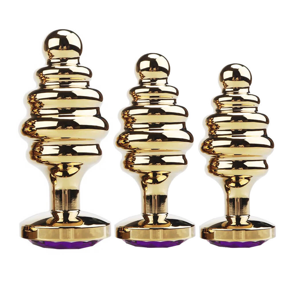 Diamond Metal Butt Plug with Threaded Design - Tarisss Sex Toy Store
