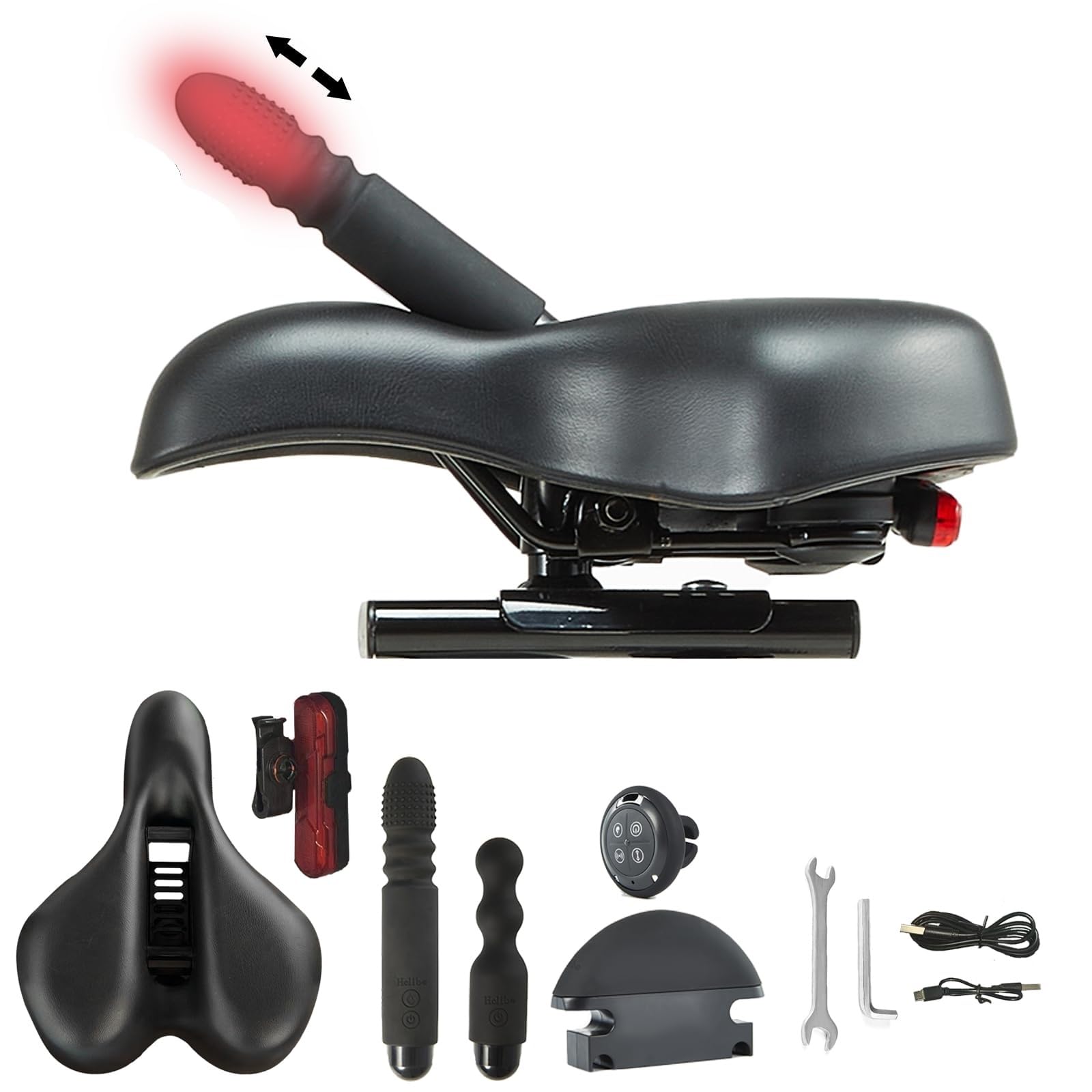 Thrusting Dildo Bike Seat with Remote Control - Discreet Saddle Vibrator for Fitness & Sensory Play