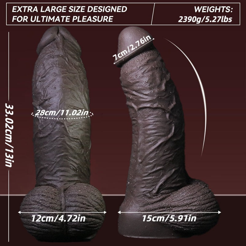 Domlust Onyx Colossus – Giant Black Fist Dildo | 13" Platinum Silicone Suction Cup