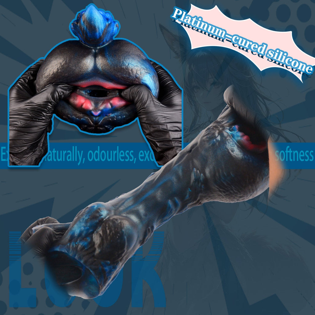 Dark Wolf-Girl Alien Torso Pocket Pussy – Dual-Channel | Ultra-Soft Platinum Silicone | Fantasy Male Masturbator