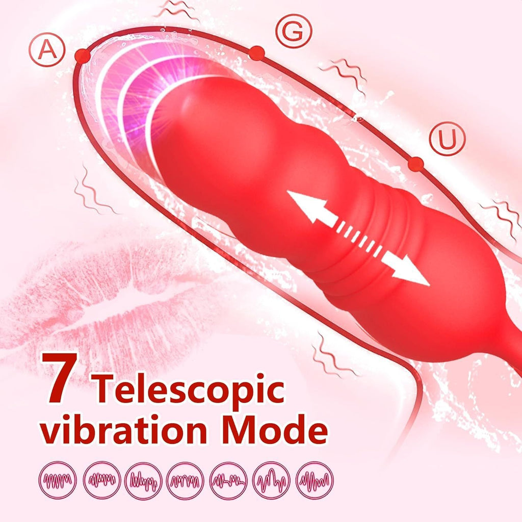 Double End Dildo Thrusting Clitoral Vibrator - G-spot Clit Stimulator Oral Sex Toys for Women Gift