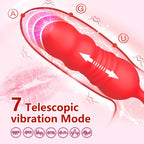 Double End Dildo Thrusting Clitoral Vibrator - G-spot Clit Stimulator Oral Sex Toys for Women Gift