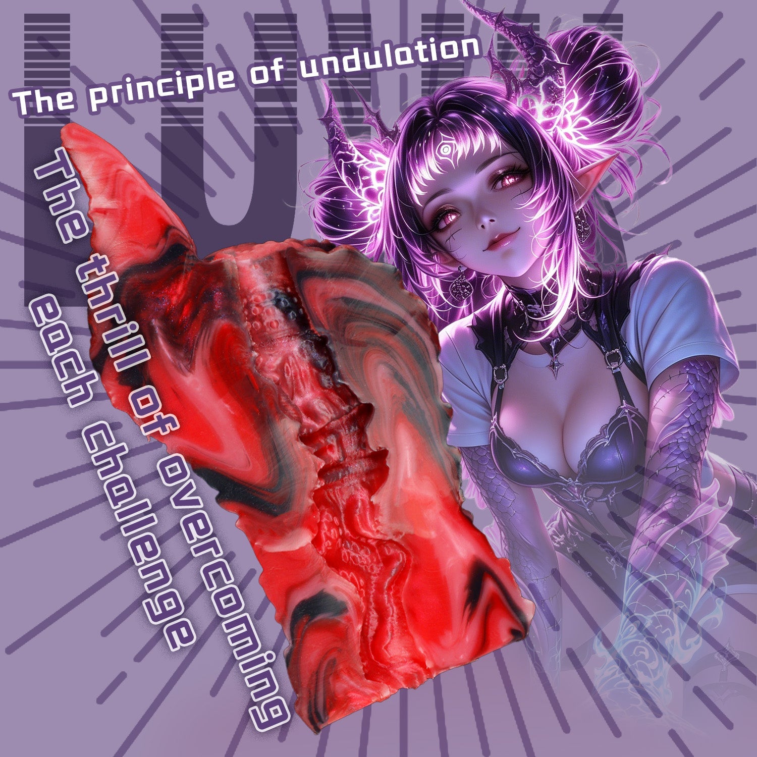 Purple Mist Silicone Dragon Pocket Pussy – Fantasy Beast Alien Masturbator for Male Sex Toys