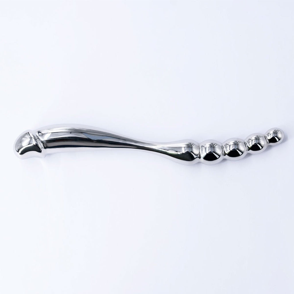 Double - Ended Stainless Steel Prostate & G - Spot Massager with 4 Beads - Tarisss Sex Toy Store
