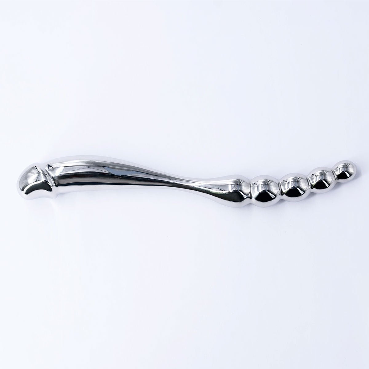 Double - Ended Stainless Steel Prostate & G - Spot Massager with 4 Beads - Tarisss Sex Toy Store