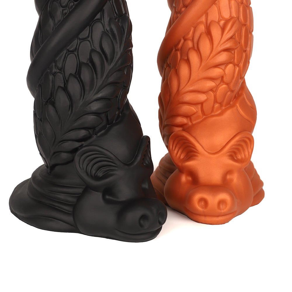 Dragon-Scale Fantasy Dildo – Soft Silicone Spiral Design with Suction Base - Tarisss Sex Toy Store