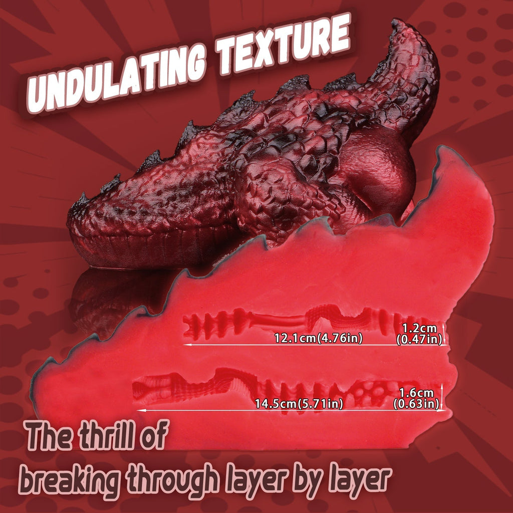 Dragon - Themed Textured Silicone Masturbator Cup with Scaled Exterior - Tarisss Sex Toy Store