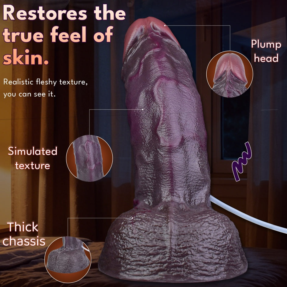 Giant Squirting Black Dildo 10.23" Dual Density Platinum Silicone | Women Fisting Vagina Orgasmic Sex Toys