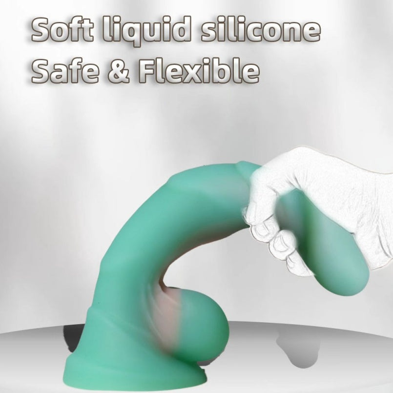 Domlust Spiral Alien Dildo | Green Platinum Silicone Fantasy Toy with Suction Cup – G-Spot & A-Spot