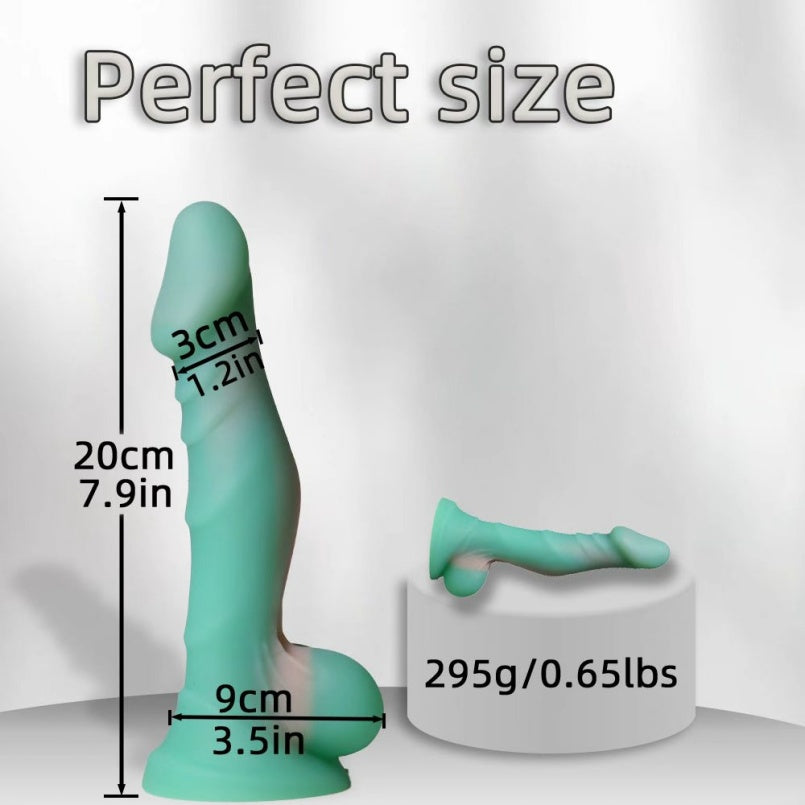 Domlust Spiral Alien Dildo | Green Platinum Silicone Fantasy Toy with Suction Cup – G-Spot & A-Spot