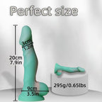 Domlust Spiral Alien Dildo | Green Platinum Silicone Fantasy Toy with Suction Cup – G-Spot & A-Spot