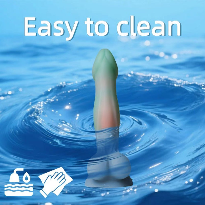 Domlust Spiral Alien Dildo | Green Platinum Silicone Fantasy Toy with Suction Cup – G-Spot & A-Spot