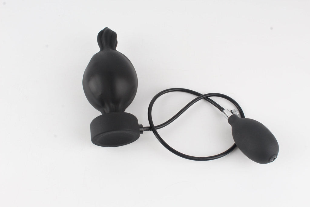 Dual - Layer Magnetic Suction Inflatable Silicone Anal Plug with Pressure Bulb - Tarisss Sex Toy Store