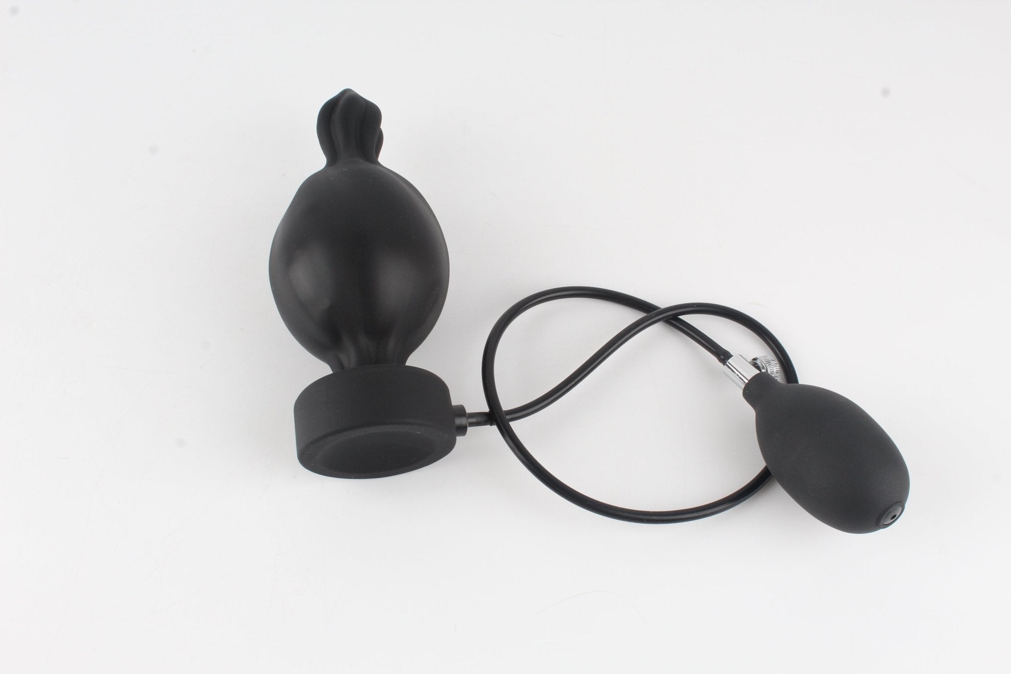 Dual - Layer Magnetic Suction Inflatable Silicone Anal Plug with Pressure Bulb - Tarisss Sex Toy Store