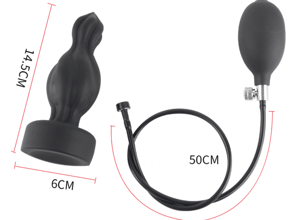 Dual - Layer Magnetic Suction Inflatable Silicone Anal Plug with Pressure Bulb - Tarisss Sex Toy Store