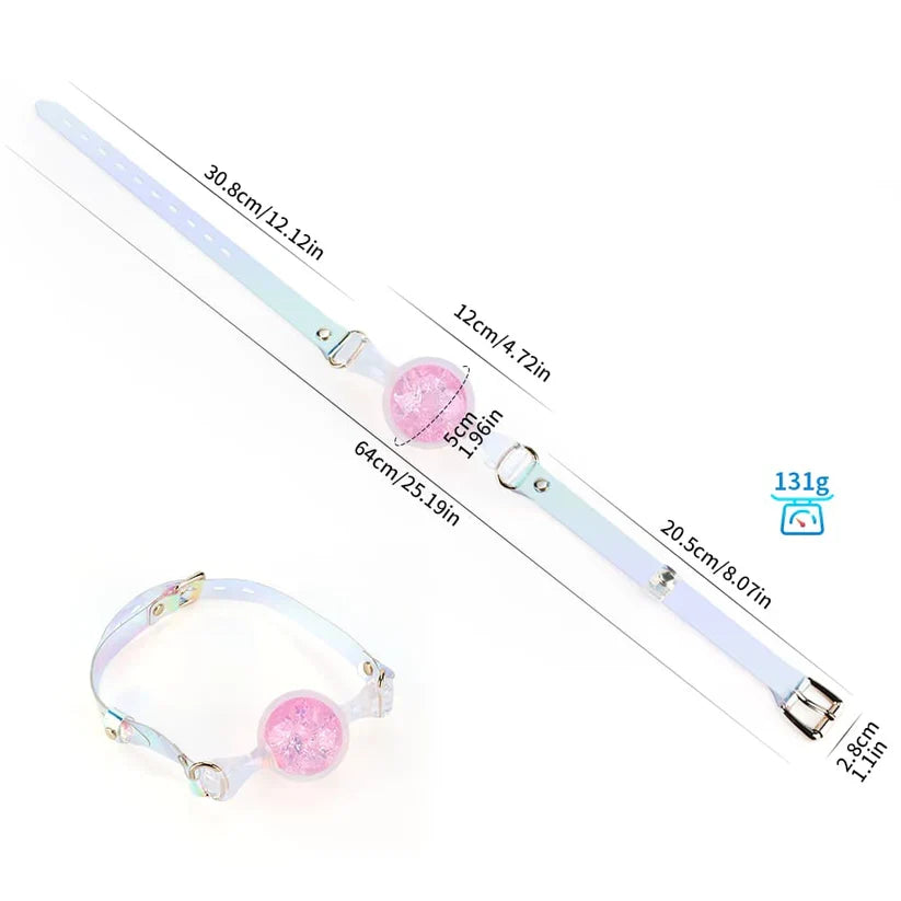 Colorful Crystal Ballgag | Soft Silicone BDSM Mouth Gag for Roleplay & Bondage Games