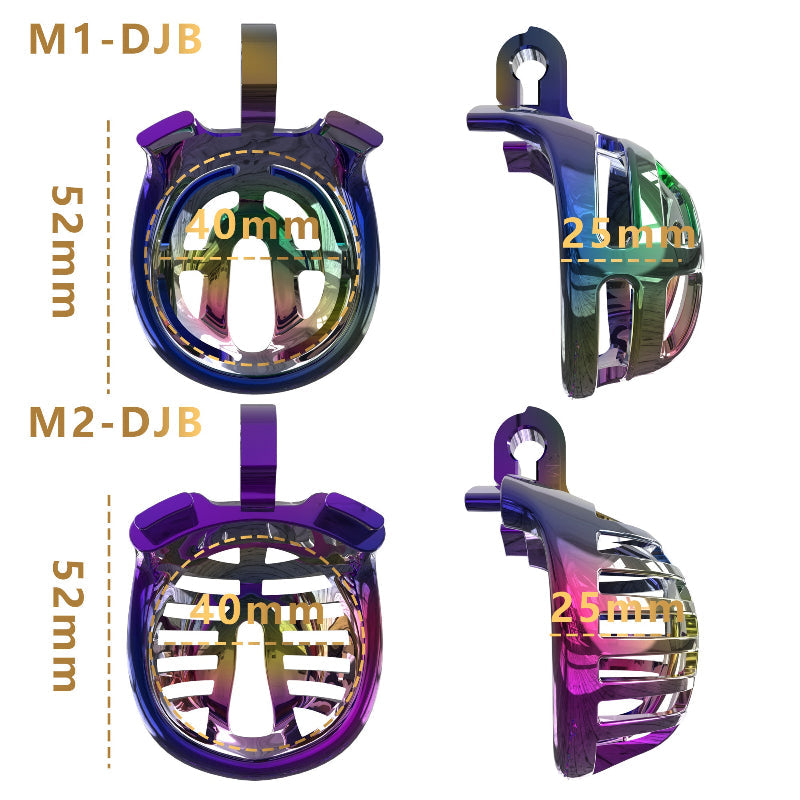 Gradient Gunmetal & Rose Gold Short Resin Chastity Cage – Breathable Design