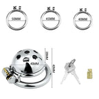 Heart Pattern Short Dome Chastity Cage – Cute Love-Themed Metal Lock Design