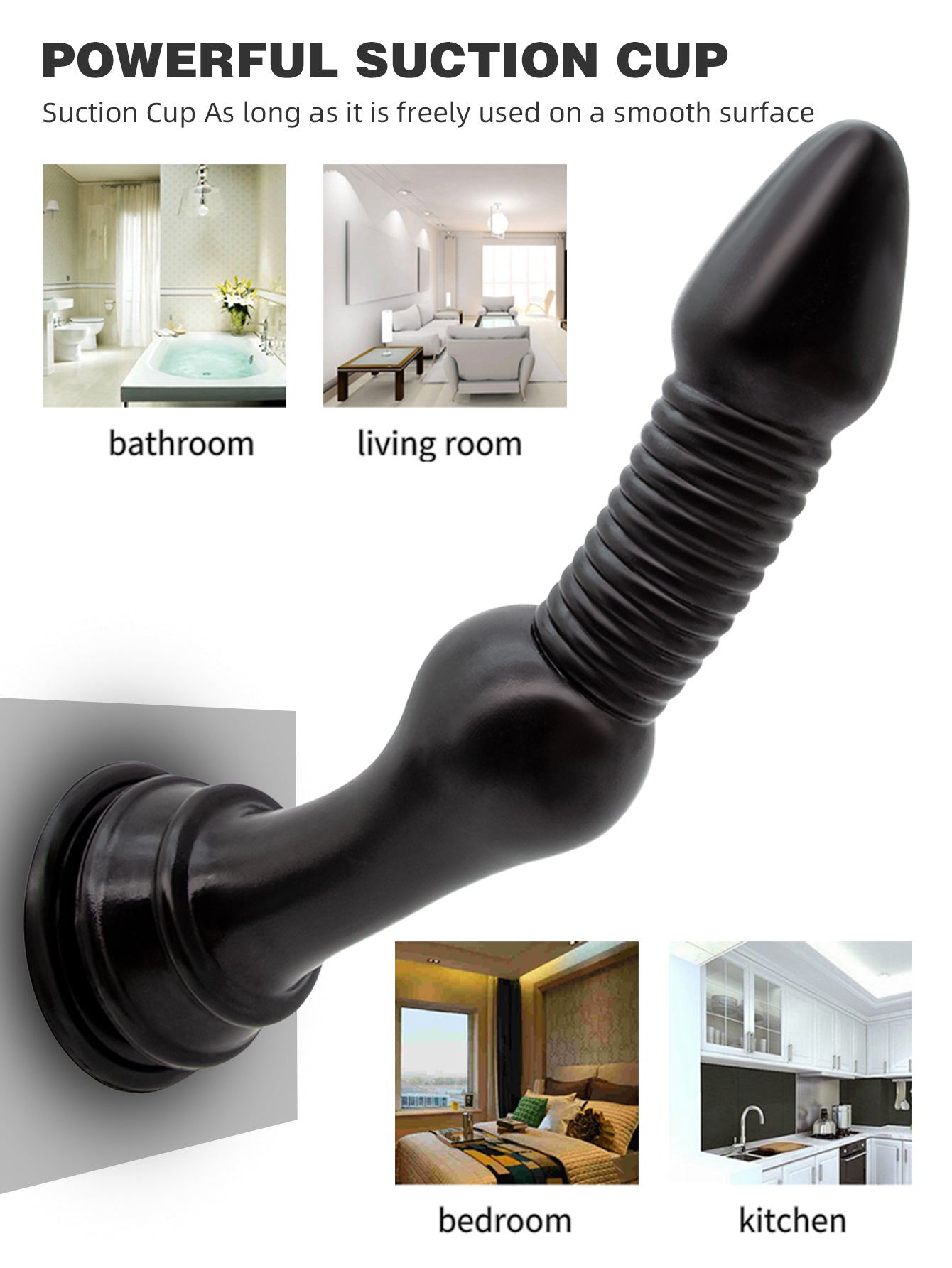 Large Threads Anal Dildos - 11.8-inch Huge Black Dildos Sex Toys for Women Men