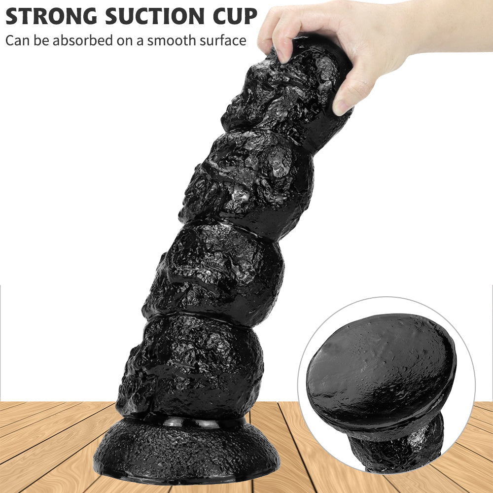 Fantasy Skull Huge Dildo Butt Plug - Big Black Monsterdldo Suction Cup Women Masturbator