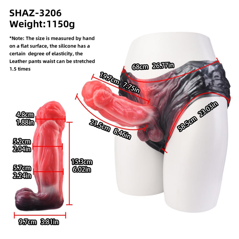 Uncut Penis Fantasy Sheath Underwear - Crimson Monster Cock Sleeve Male Extender Pant