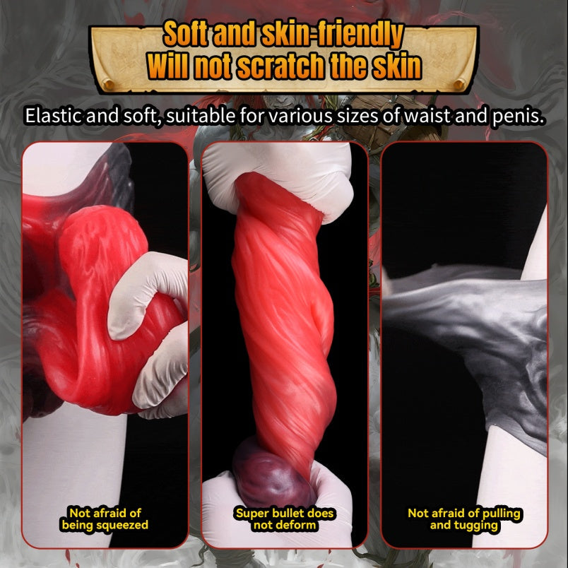 Uncut Penis Fantasy Sheath Underwear - Crimson Monster Cock Sleeve Male Extender Pant