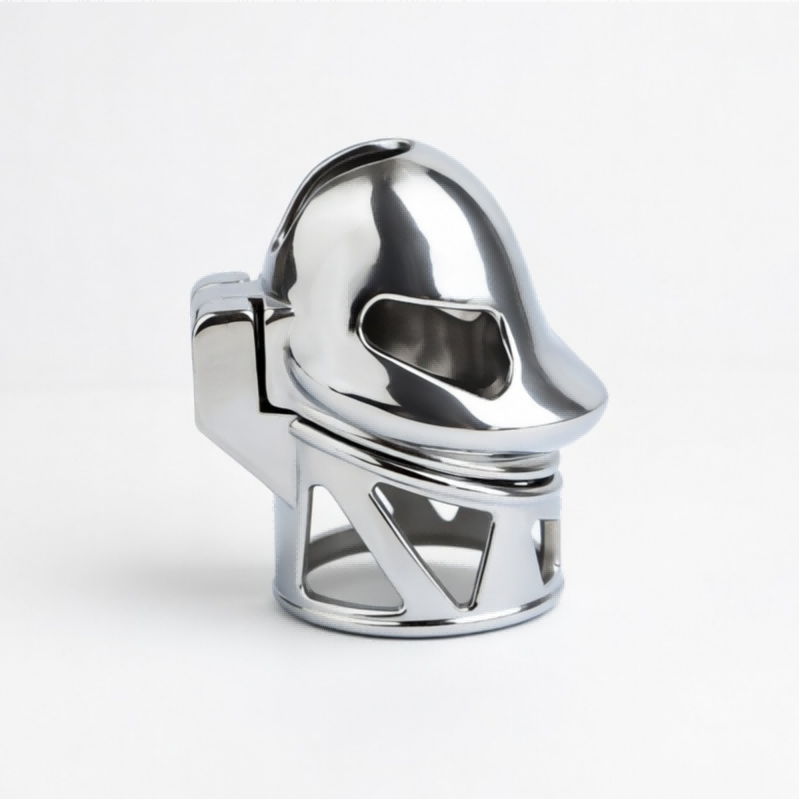 No Ball Ring Chastity Cage – Stainless Steel Lock, 9 Size Glans Fit, Discreet Wear