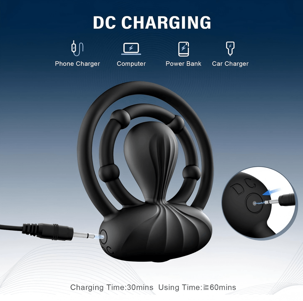 Electric penile ring double ring 10 - level vibration mode - Tarisss Sex Toy Store