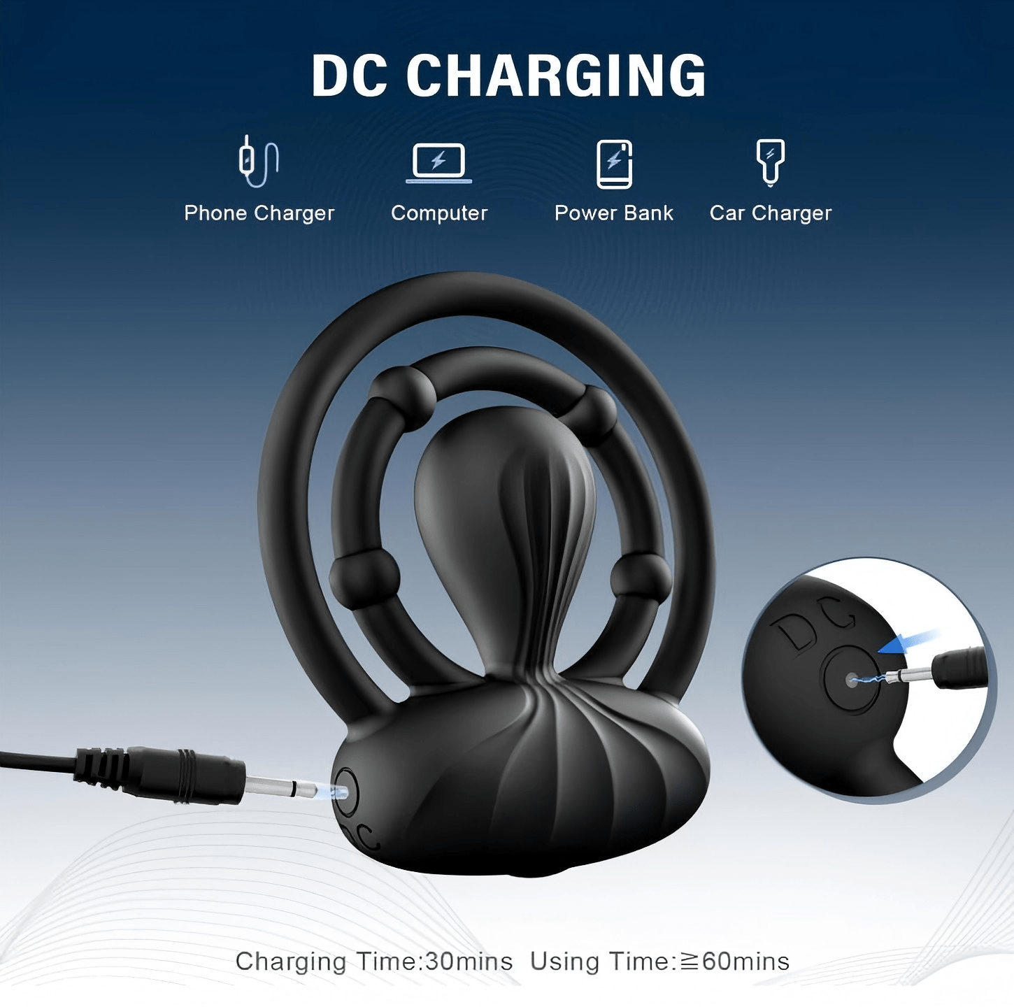 Electric penile ring double ring 10 - level vibration mode - Tarisss Sex Toy Store