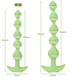Emerald Heart Fox Tail Plug with Beads – Soft Silicone Fantasy Anal Beads with Fluffy White Tail - Tarisss Sex Toy Store