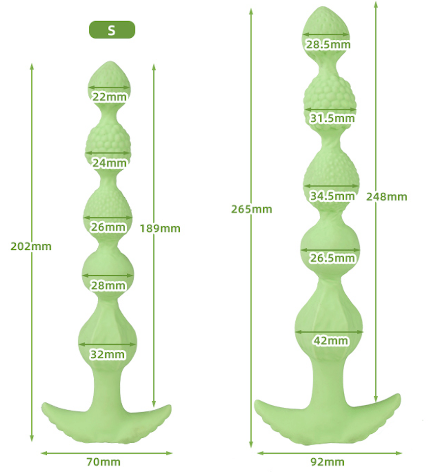 Emerald Heart Fox Tail Plug with Beads – Soft Silicone Fantasy Anal Beads with Fluffy White Tail - Tarisss Sex Toy Store