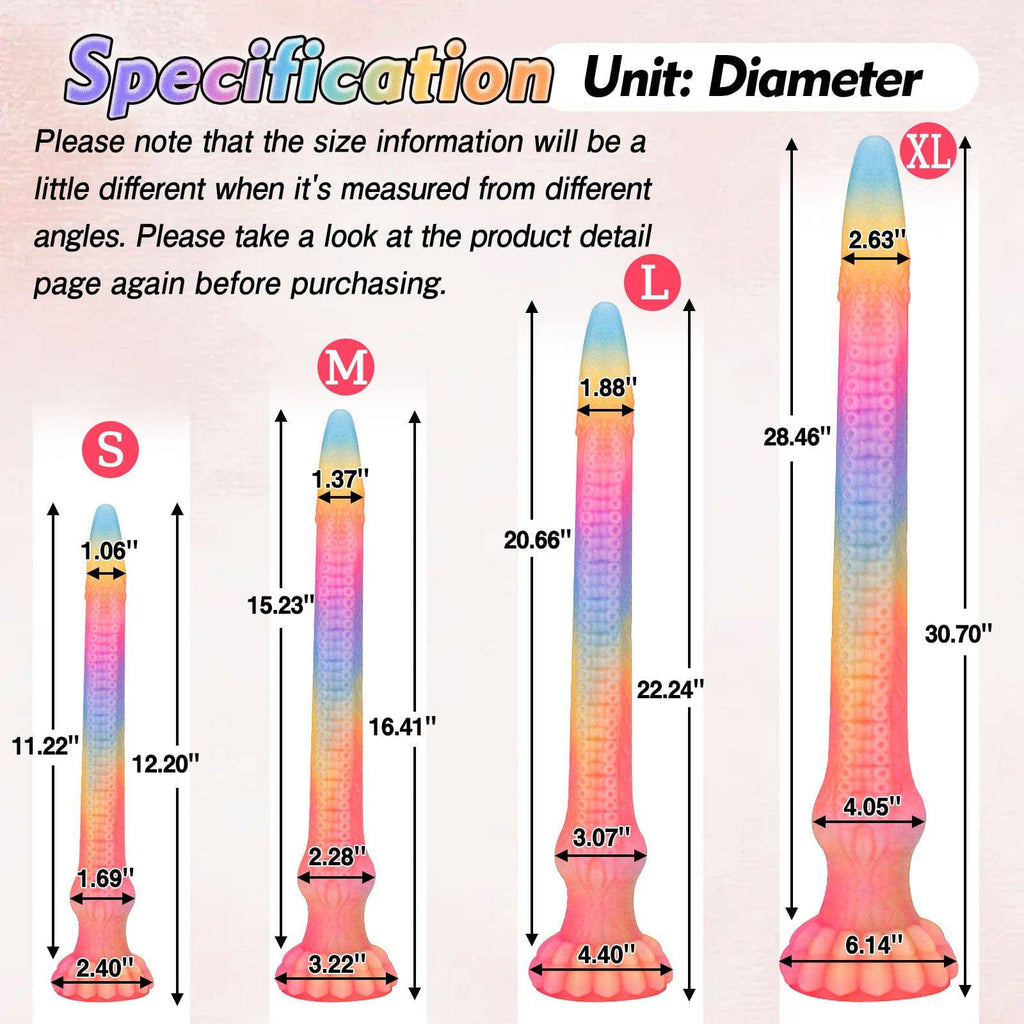 Endless 30.7 Inch Rainbow Fantasy Octopus Tentacle Dildo - Tarisss Sex Toy Store