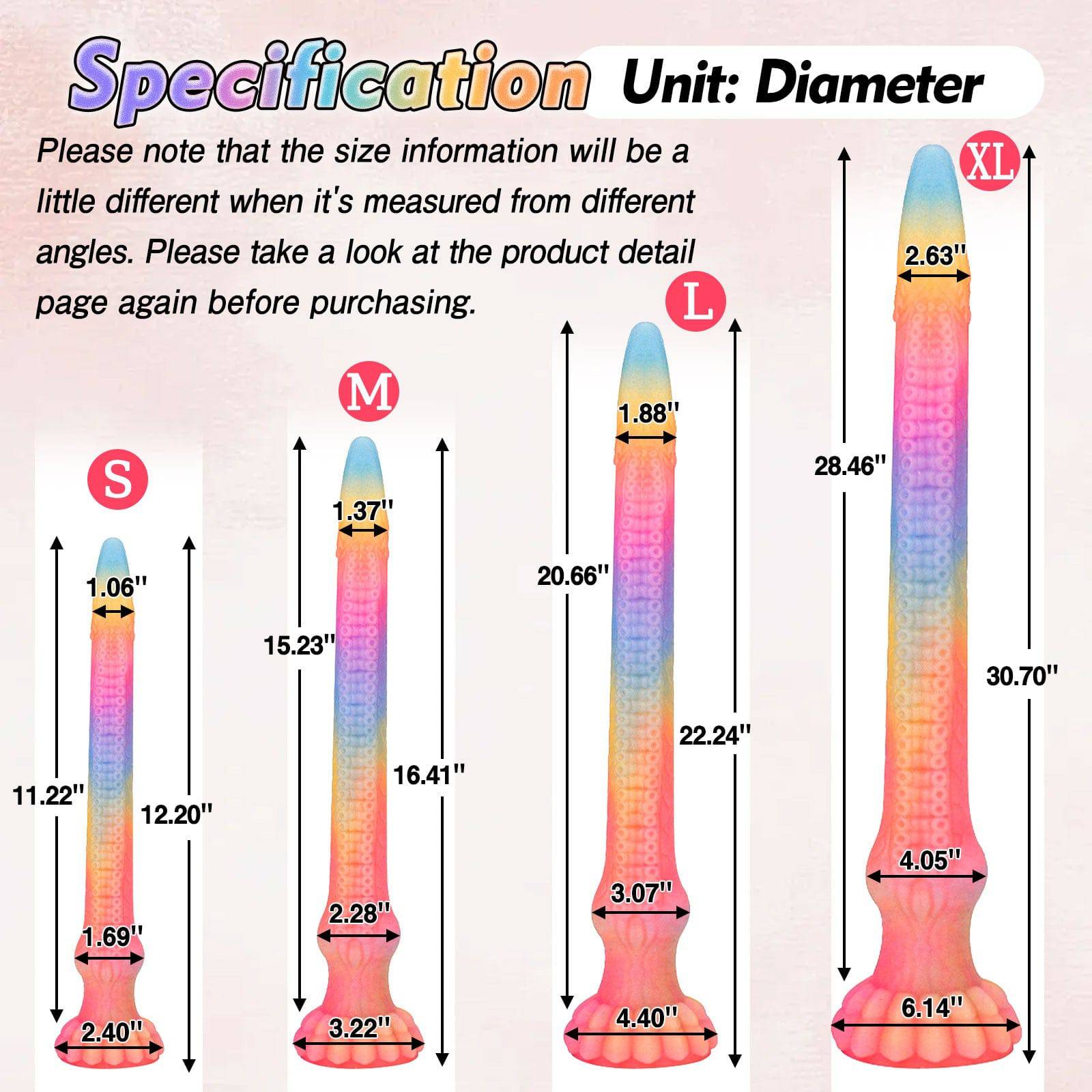 Endless 30.7 Inch Rainbow Fantasy Octopus Tentacle Dildo - Tarisss Sex Toy Store