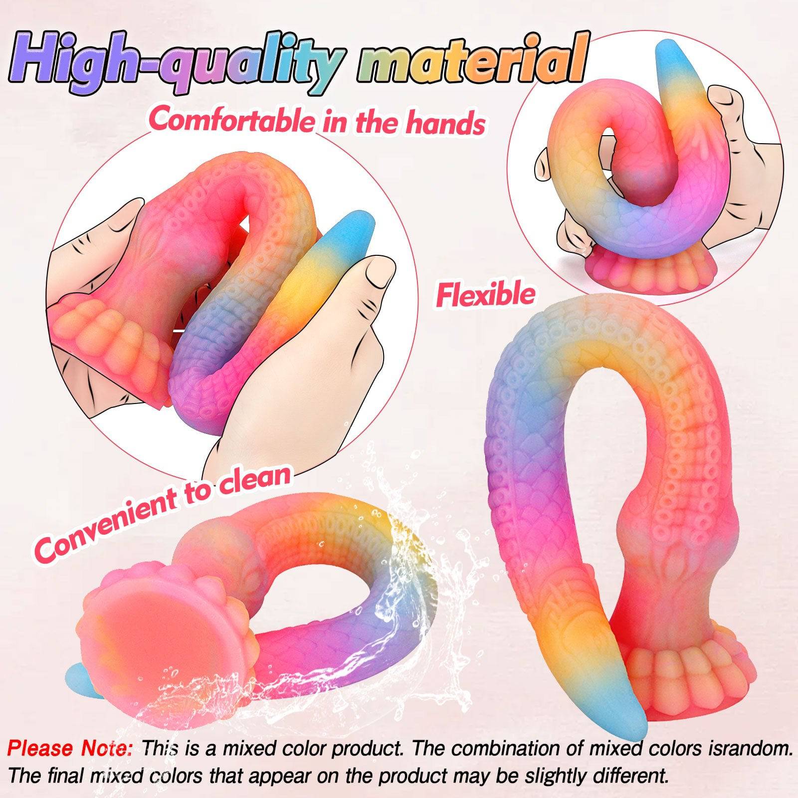 Endless 30.7 Inch Rainbow Fantasy Octopus Tentacle Dildo - Tarisss Sex Toy Store
