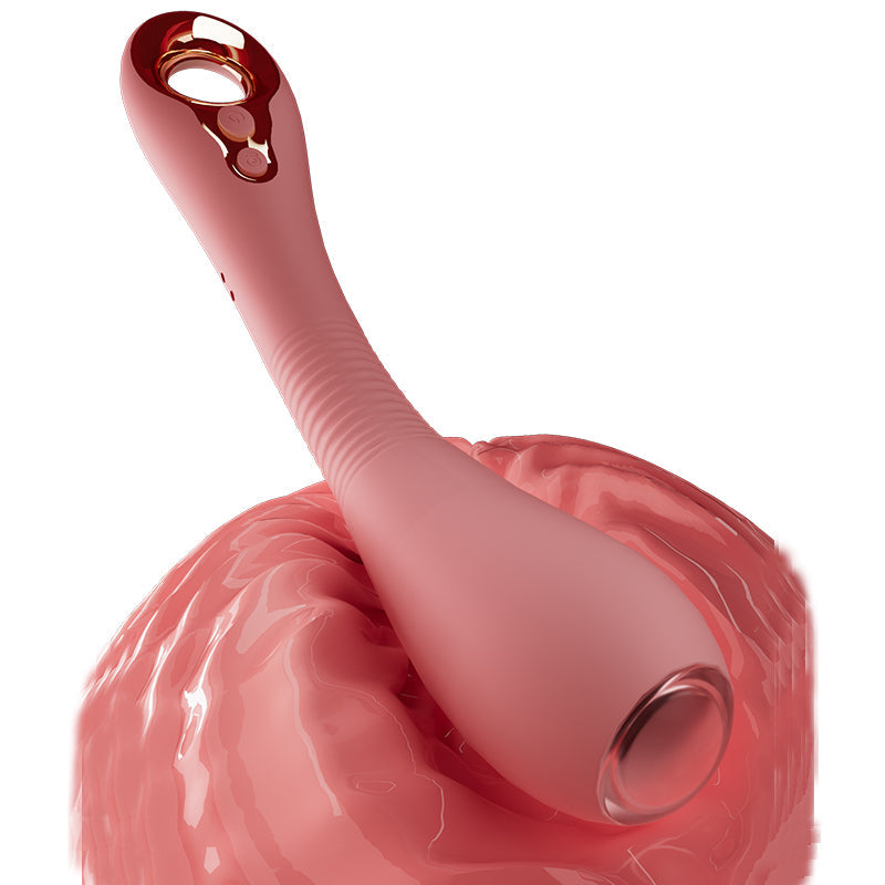 Endoscopic Vibrating Dildo – 360° Bendable | APP Control | Heat | G-Spot & Prostate | Pink / Blue