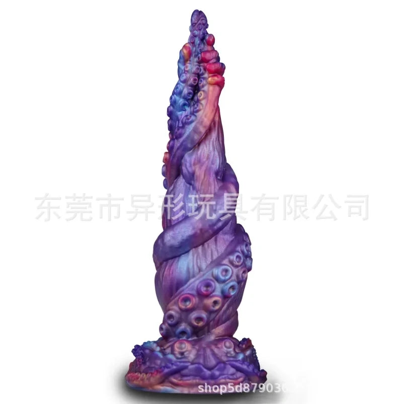 Purple Octopus Tentacle Dildo Butt Plug | Platinum Silicone Alien Beast Dildo with Suction Cup for Fetish Fantasy Play – Domlust