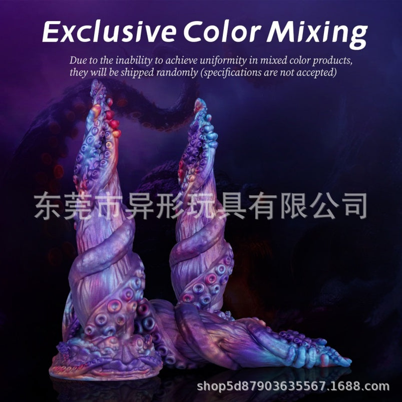 Purple Octopus Tentacle Dildo Butt Plug | Platinum Silicone Alien Beast Dildo with Suction Cup for Fetish Fantasy Play – Domlust