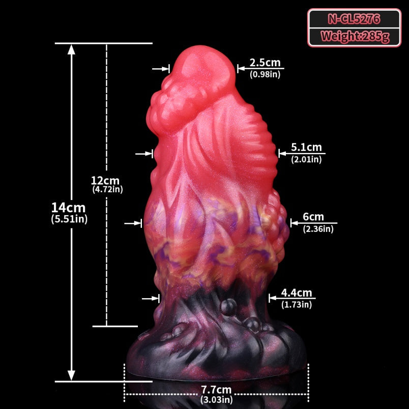 Domlust Blood-Red Spiral Fantasy Anal Plug – Platinum Silicone Three-Stage 6cm Expansion Segmented Gape Fetish Sex Toy