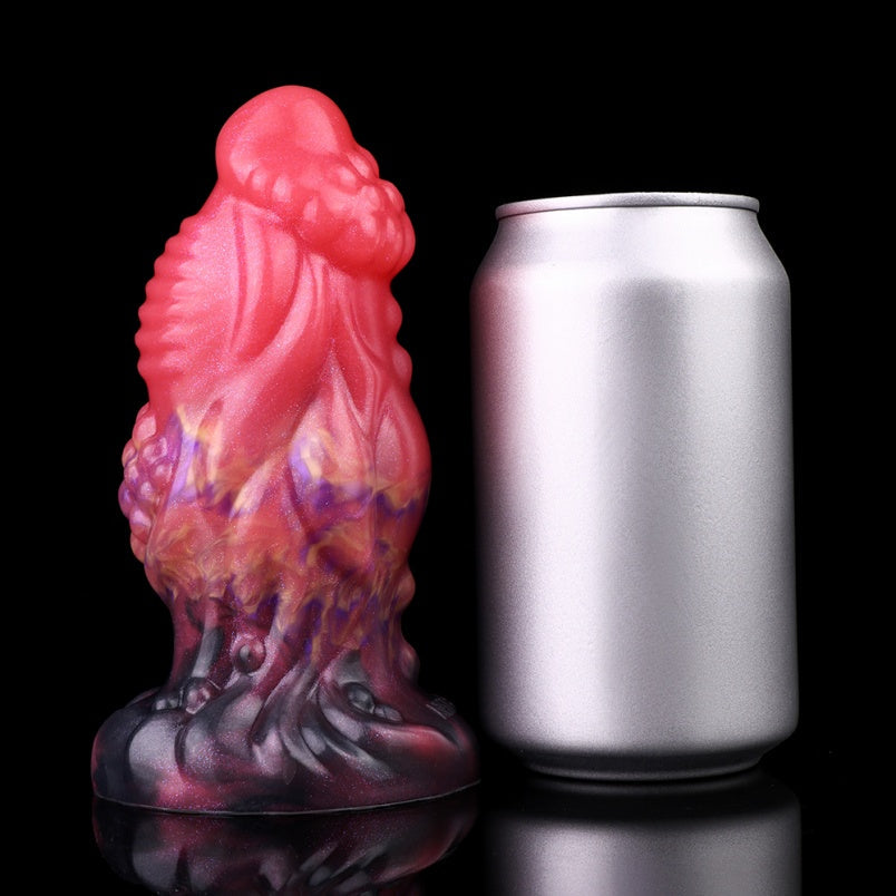Domlust Blood-Red Spiral Fantasy Anal Plug – Platinum Silicone Three-Stage 6cm Expansion Segmented Gape Fetish Sex Toy