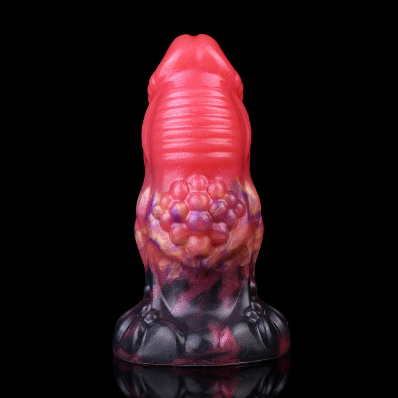 Domlust Blood-Red Spiral Fantasy Anal Plug – Platinum Silicone Three-Stage 6cm Expansion Segmented Gape Fetish Sex Toy