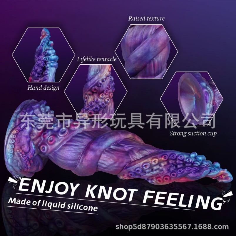 Purple Octopus Tentacle Dildo Butt Plug | Platinum Silicone Alien Beast Dildo with Suction Cup for Fetish Fantasy Play – Domlust