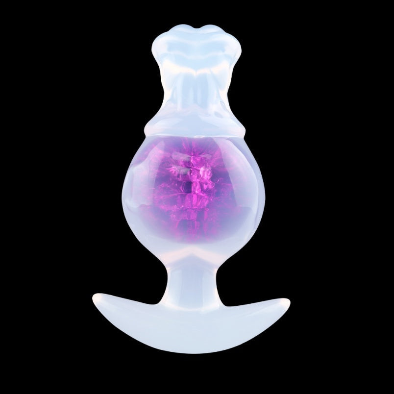 Silicone Fantasy Horse Dildo Butt Plug – Embedded Glass Ball Anal Expander Women Masturbator