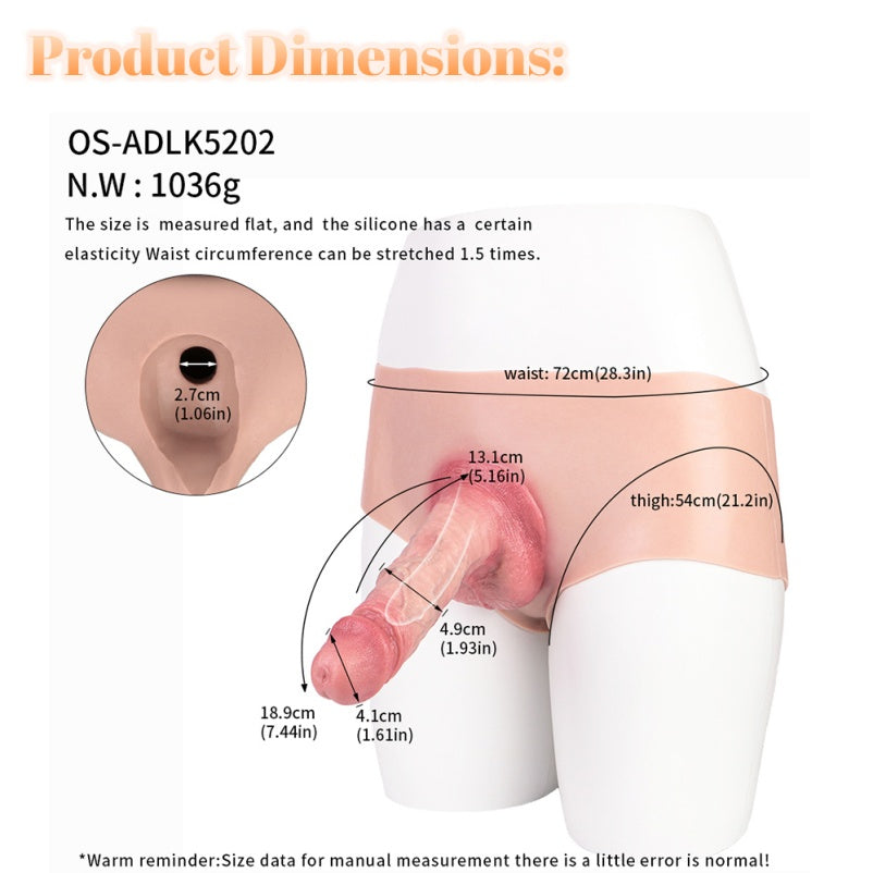 Wearable Sheath Underwear Life Size Cock Sleeve - Real Penis Silicone Pants for Men Gay Couple