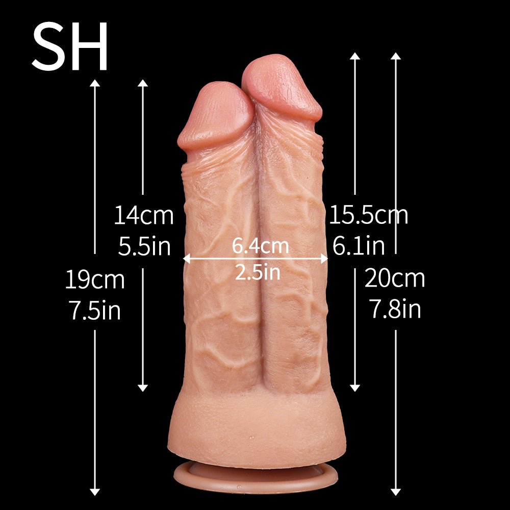 Extra - Large Double - Ended Silicone Dildo with Dual Rounded Tips & Suction Base - Tarisss Sex Toy Store