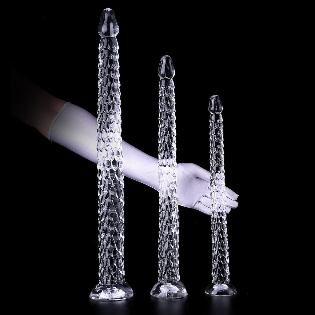 Extra - Long Crystal Dragon Tail Anal Probe - Textured Scale Series - Tarisss Sex Toy Store